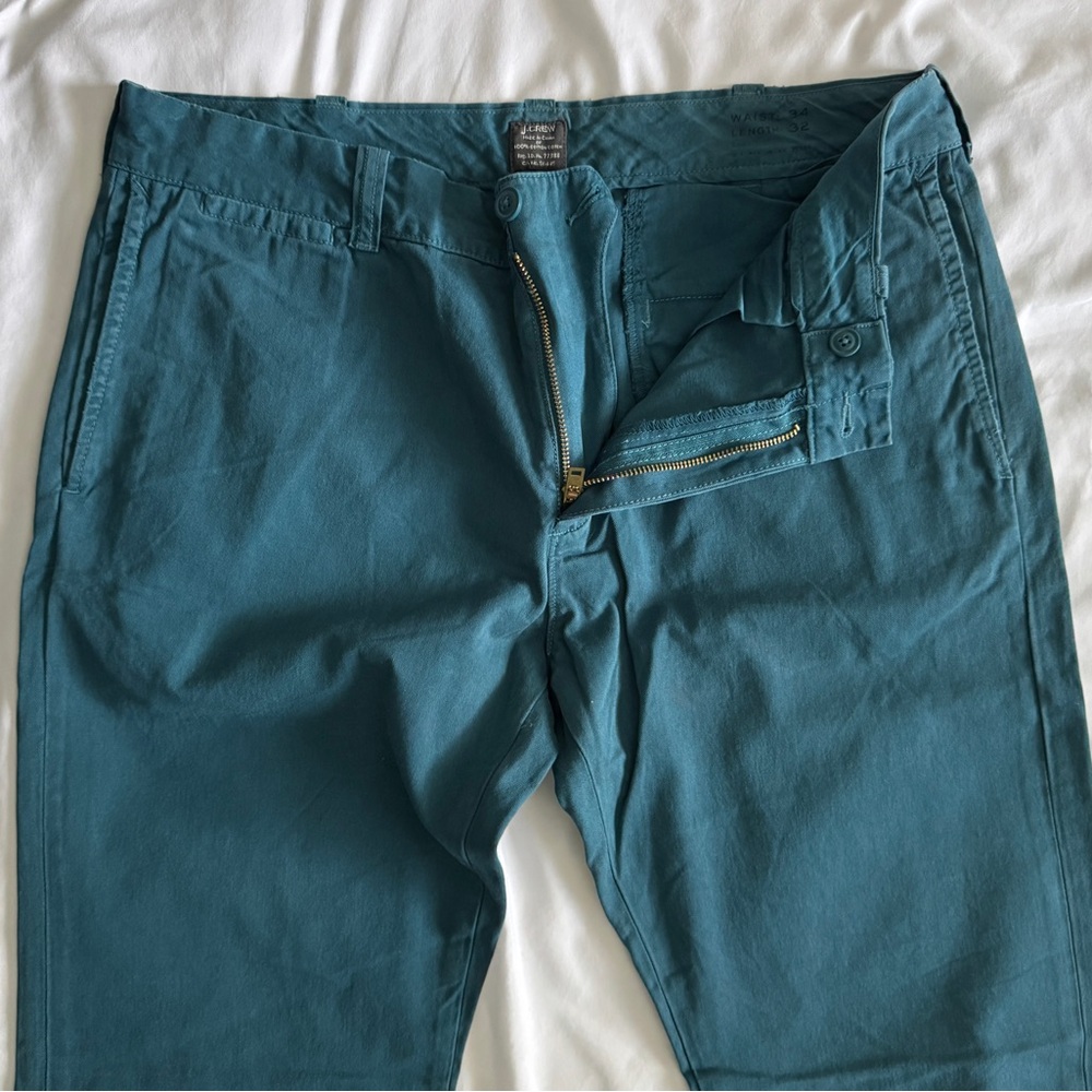 J Crew Teal Sunwashed Classic Fit Chino 34/32